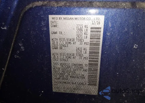 2017 Nissan Pathfinder Sv z USA, uszkodzony, nr VIN 5N1DR2MM3HC645067